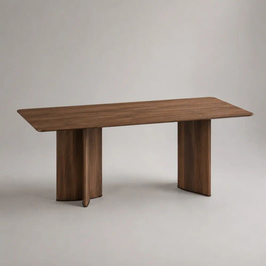 Rechteckiger Esstisch aus MDF mit Walnussfurnier, Walnussbraun, 160 × 80 × 75 cm, für 4–6 Personen